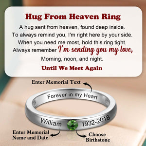 Personalized Forever in My Heart Birthstone Ring