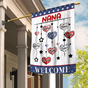 Personalized 4th of july heart welcome Grandma's House Garden - Gift for Nana Mom Auntie Independence day