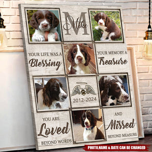 Custom Photo Dog Memorial Poster, Gift For Pet Loss