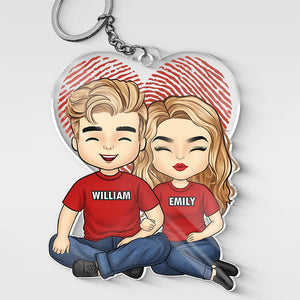 I'm Thankful To Have You In My Life - Couple Personalized Custom Heart Shaped Acrylic Keychain