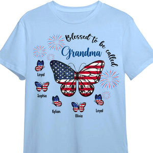 Gift For Mom Grandma 4th Of July Patriotic Butterfly Shirt