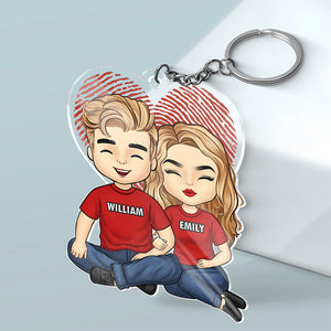 I'm Thankful To Have You In My Life - Couple Personalized Custom Heart Shaped Acrylic Keychain