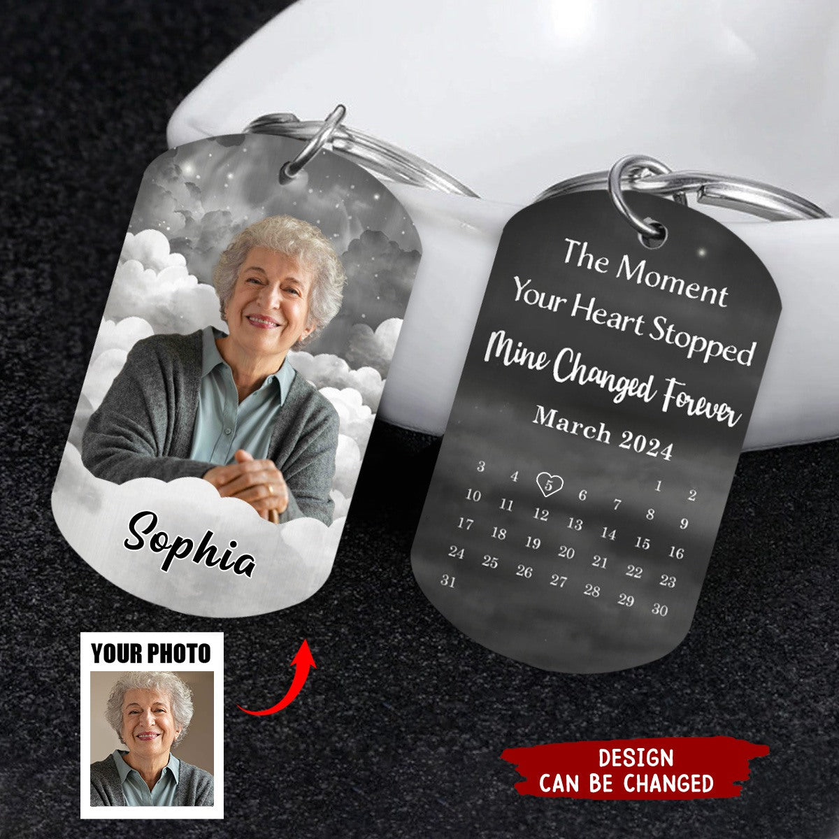 The Moment Your Heart Stopped - Personalized Stainless Steel Keychain