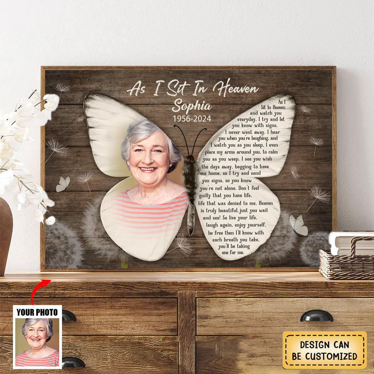 As I Sit In Heaven And Watch You Everyday Personalized Canvas