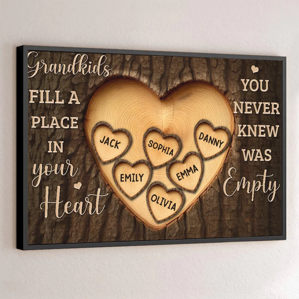 The Love For Grandkids Fills Your Heart Endlessly - Family Personalized Custom Horizontal Poster