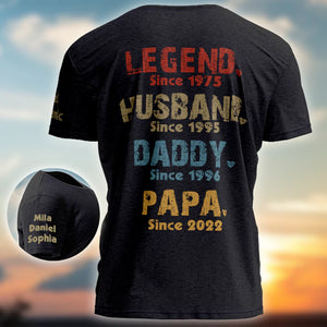 Legend Husband Daddy Papa Since Year And Kids