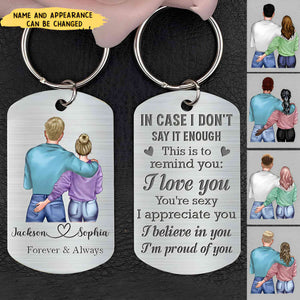 Custom Personalized Couple Aluminum Keychain - Gift Idea For Couple/Valentine's Day - In Case I Don't Say It Enough