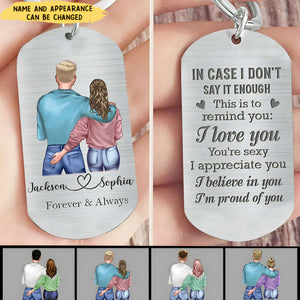 Custom Personalized Couple Aluminum Keychain - Gift Idea For Couple/Valentine's Day - In Case I Don't Say It Enough