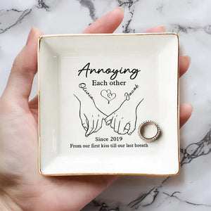 To Love, Laughter, And Happily Ever After - Couple Personalized Custom Jewelry Dish