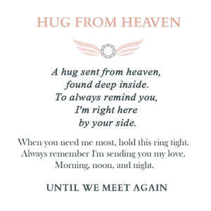 Personalized Hug From Heaven Memorial Angel Wings Ring