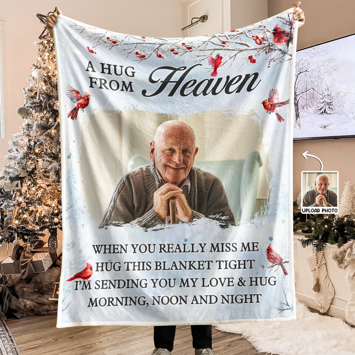 A Hug From Heaven - Personalized Photo Blanket