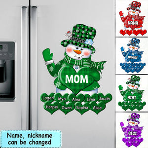 Colorful Christmas Snowman Grandma Mom Little Heart Kids Personalized Decal Sticker