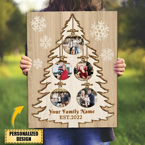 Christmas Tree Picture Collage Canvas, Christmas Photo Gift, Best Family Christmas Gifts