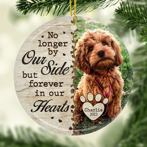 Custom Photo No Longer By Our Side - Memorial Personalized Custom Ornament