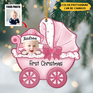 Personalized Photo Acrylic Ornament Gift For Baby - First Christmas