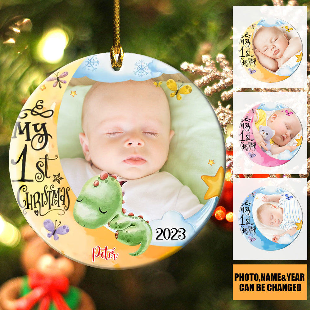 My 1st Christmas Custom Photo - Personalized Ornament