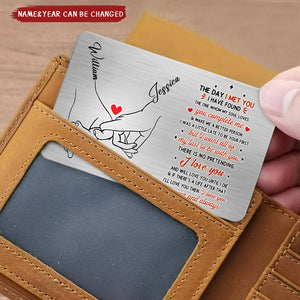 Custom Personalized Couple Wallet Aluminum Card - The Day I Met You