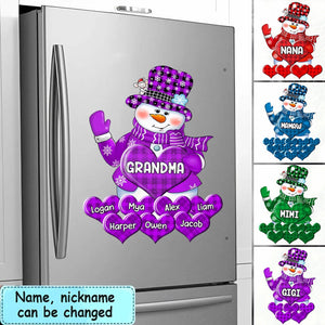 Colorful Christmas Snowman Grandma Mom Little Heart Kids Personalized Decal Sticker