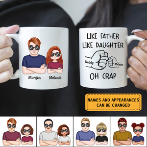 Like Father Like Daughter Fist Bump Handshake - Personalized Mug