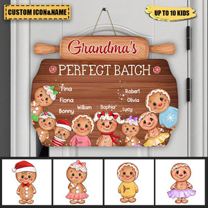 Grandma's Perfect Batch - Personalized Christmas Gift Door Sign