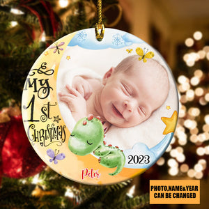 My 1st Christmas Custom Photo - Personalized Ornament