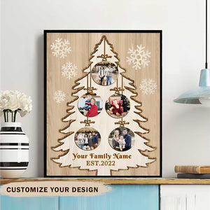 Christmas Tree Picture Collage Canvas, Christmas Photo Gift, Best Family Christmas Gifts