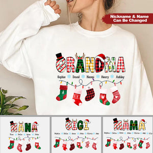 Gift For Grandma Christmas Socks Personalized Sweatshirt