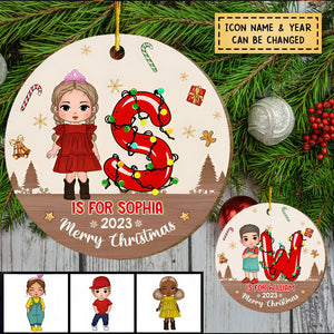 Gift For Grandson Merry Christmas Circle Ornament