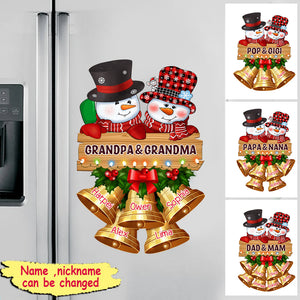 Personalized Snowman Papa Nana Family Christmas Gift Xmas Sticker Decal