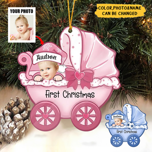 Personalized Photo Acrylic Ornament Gift For Baby - First Christmas