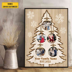 Christmas Tree Picture Collage Canvas, Christmas Photo Gift, Best Family Christmas Gifts