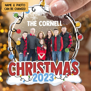 Family Christmas 2023 - Personalized Acrylic Photo Ornament