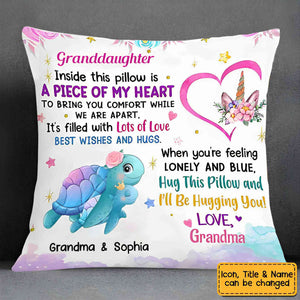 Personalized Granddaughter Daughter Sea Animals Hug This Pillow