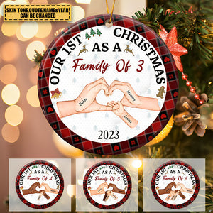 First Christmas As A Family  -Personalized Ceramic Ornament