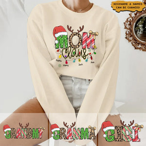 Personalized Christmas Sweat Shirt For Grandma/Mom - Customize Kids