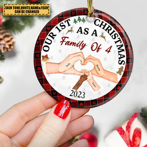 First Christmas As A Family  -Personalized Ceramic Ornament