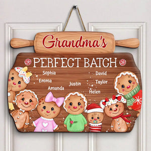 Grandma's Perfect Batch - Personalized Christmas Gift Door Sign