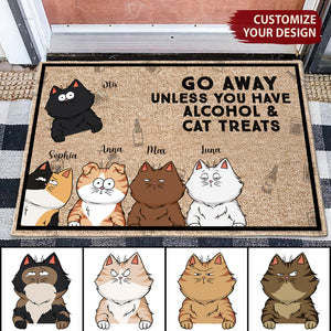 Go Away Unless You Have Alcohol & Cat Treats - Personalized Doormat