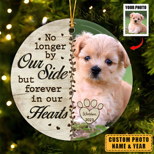 Custom Photo No Longer By Our Side - Memorial Personalized Custom Ornament