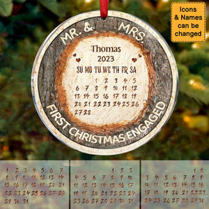 Couple - First Christmas Married - Personalized Circle Ornament