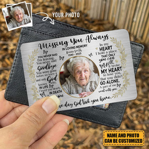 Missing You Always - Personalized Aluminum Photo Wallet Card