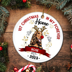 My First Christmas - Gift For Dog Owners - Personalized Custom Circle Ceramic Ornament