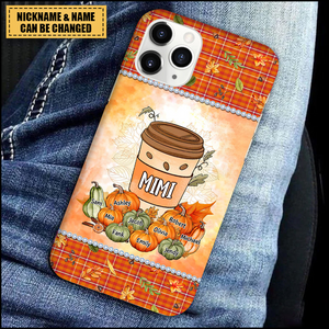 Grandma Mom Pumpkin Spice Latte Fall Season Personalized Phone Case