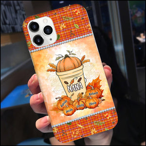 Grandma Mom Pumpkin Spice Latte Fall Season Personalized Phone Case